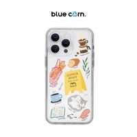 bluecorn 蓝色苞米悠闲下午茶贴纸面包咖啡镜面磁吸 适用于苹果iPhone 15/14/13/Pro/Max防摔手机壳Magsafe