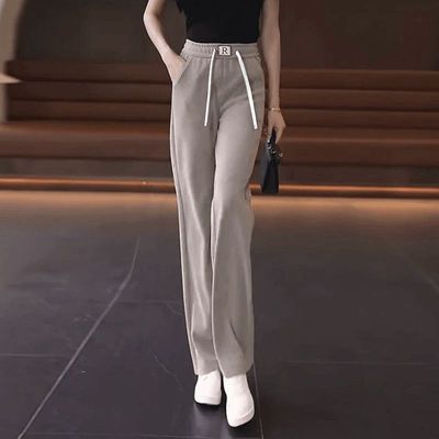 加绒加厚休闲裤女2025秋冬新款窄版阔腿裤显瘦时尚百搭直筒裤子女