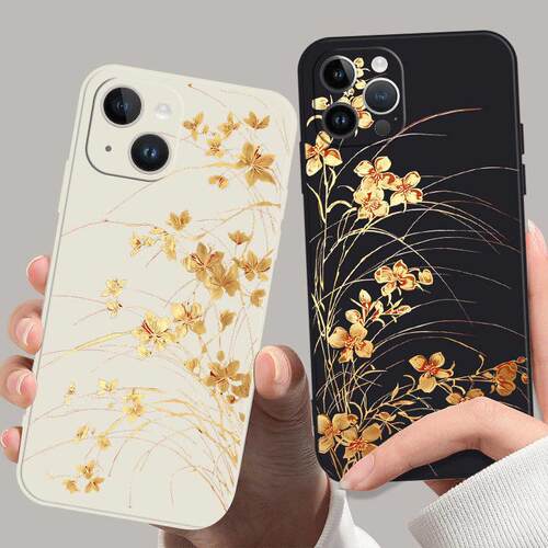 金兰花国风新中国风手机壳适用于Apple 17Promax小米15Pro Vivoiqoo Honor 300Oppo Realme华为P70系列全包个