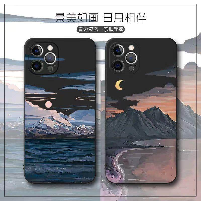 落日山丘小众17pro iphone手机壳适用苹果16promax小米15红米turbo4pro新款vivoiQOO荣耀OPPO华为全包个性套