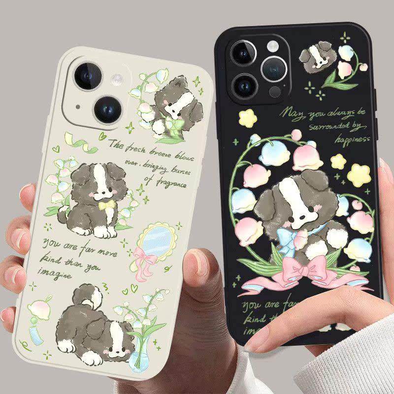 风铃小狗卡通情侣手机壳适用于苹果16Promax小米15ProvivoiQOO真我OPPO华为P70荣耀系列全包可爱小狗保护壳,3C数码配件,手机保护套/壳,淘宝优惠券,粉丝福利购,淘宝优惠卷