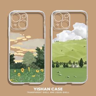 覆古油画 画风景手机保护壳适配于 于苹 ??果16promax小米15pro红米vivoiqoo荣耀OPPO真我华为mate系列全包个