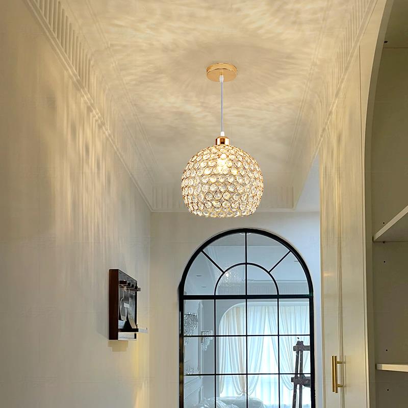 聚美艺入户走廊过道吊灯法式轻奢水晶灯网红复古吧台衣帽间玄关灯