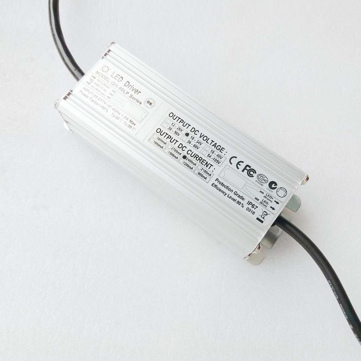 奇翰QH60W70W80W投光灯路灯工矿灯隧道灯6-10串2.4A LED防水电源