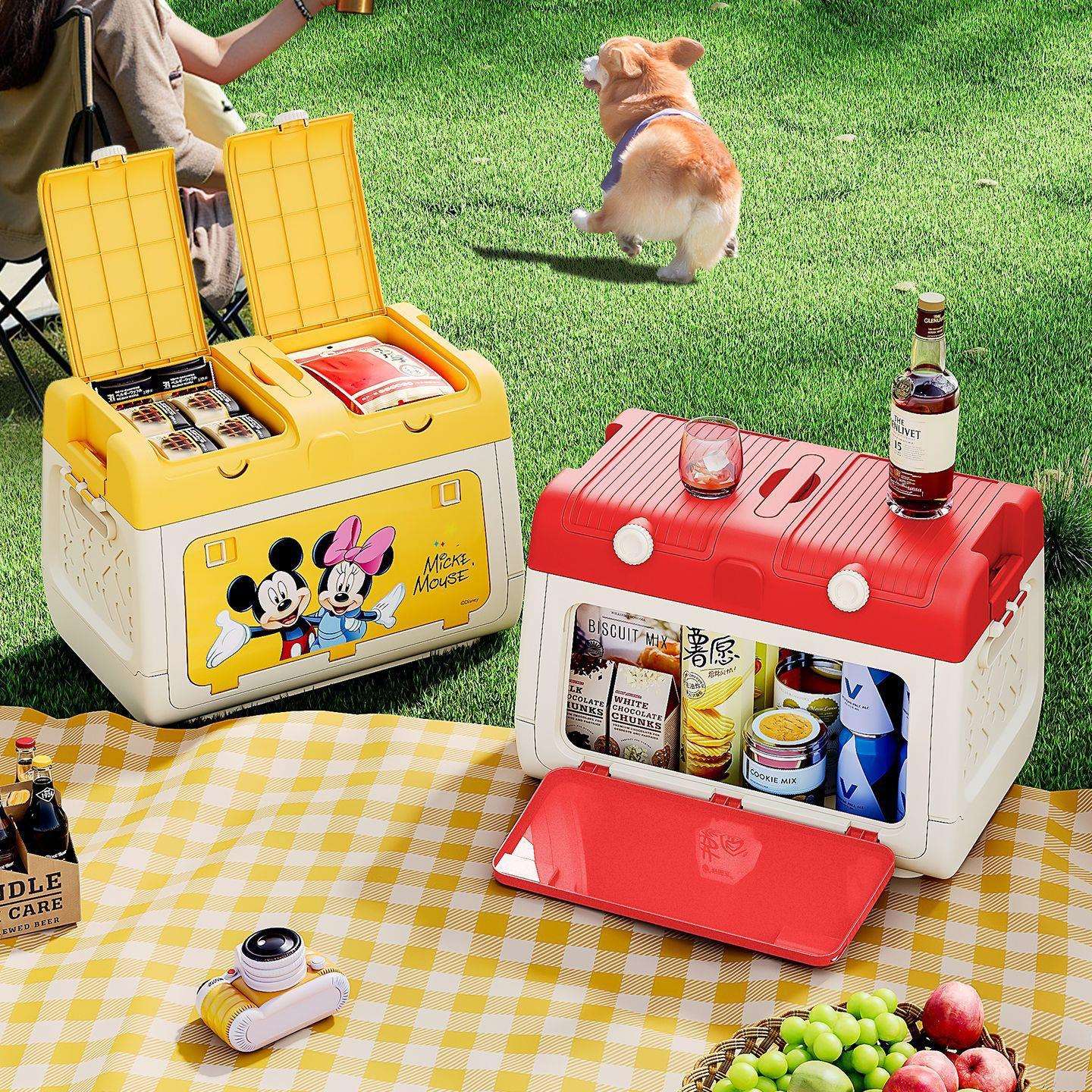 户外露营收纳箱车载整理箱车用野营折叠侧开汽车后备箱大号储物箱