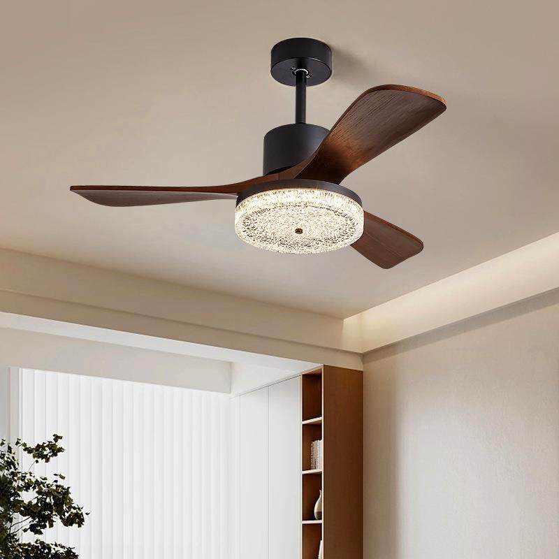 法式复古卧室风扇灯中古风餐厅电扇吸顶灯一体式静音书房美式风扇