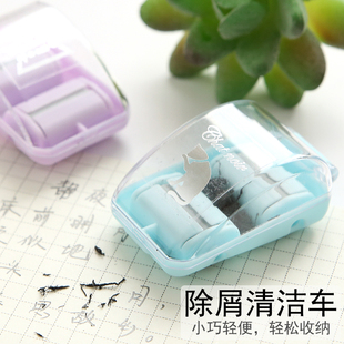 巧贝班桌面吸尘器橡皮擦屑清洁器滚轮橡皮屑清理器迷你小车吸尘器