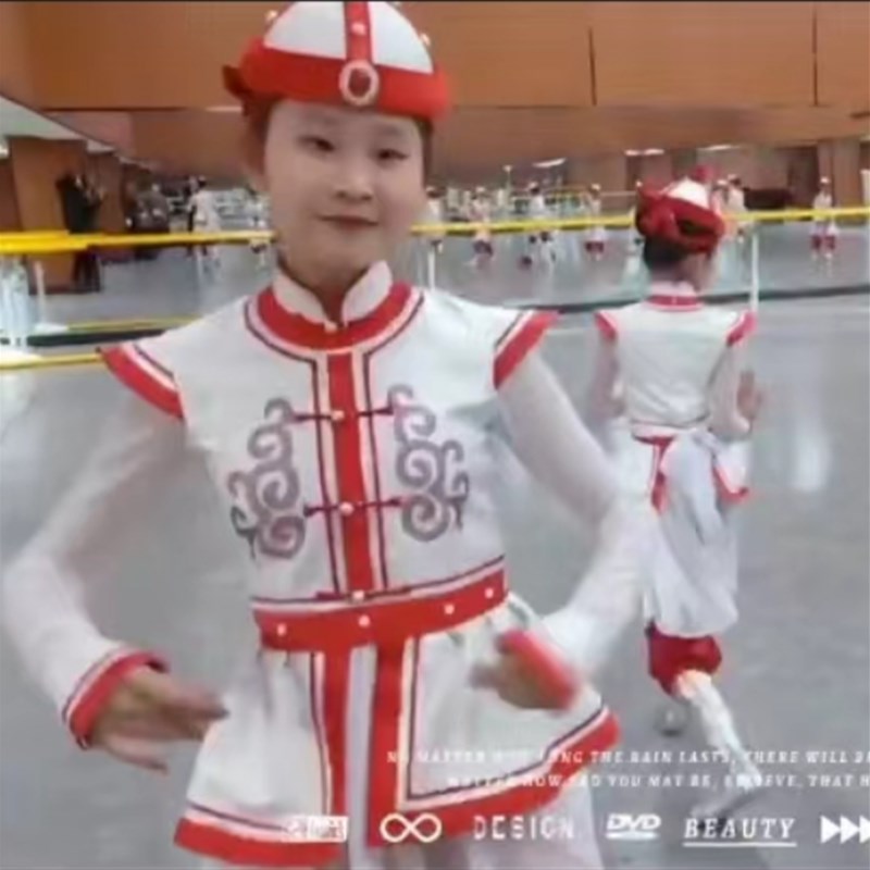 蒙古舞蹈演出服儿童女蒙古族男童蒙E袍内蒙古少数民族服装新款套