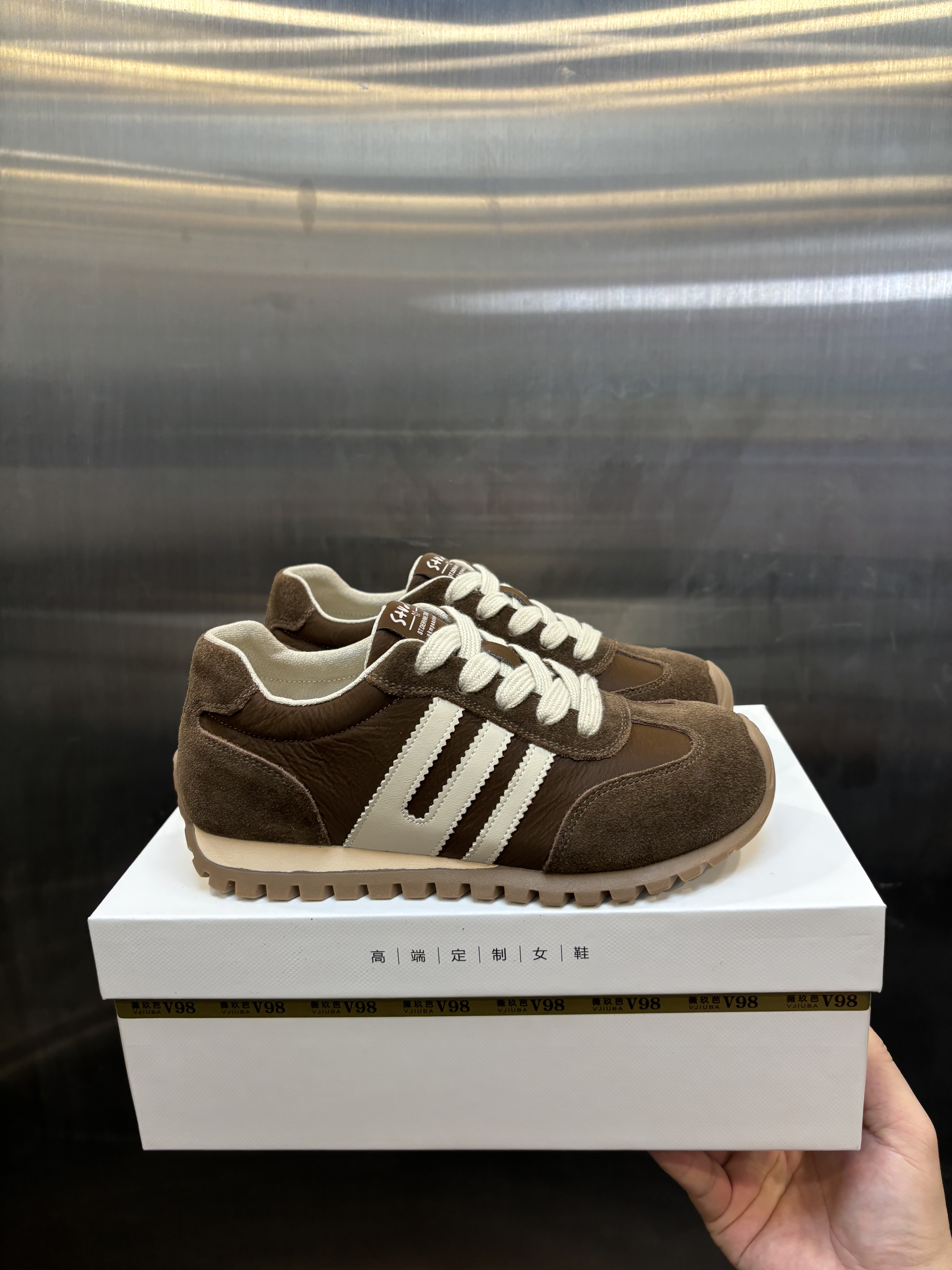 真皮复古德训女鞋四季百搭显脚小