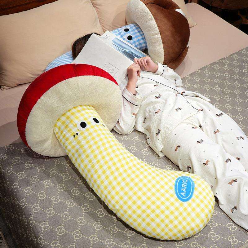 创意蘑菇长条抱枕床头靠垫大靠背女孩床上睡觉夹腿枕专用可拆洗