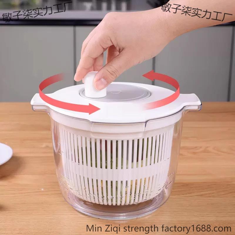 大号蔬菜脱水器家用手动沙拉甩水菜篮厨房甩干机水果洗菜沥水神器