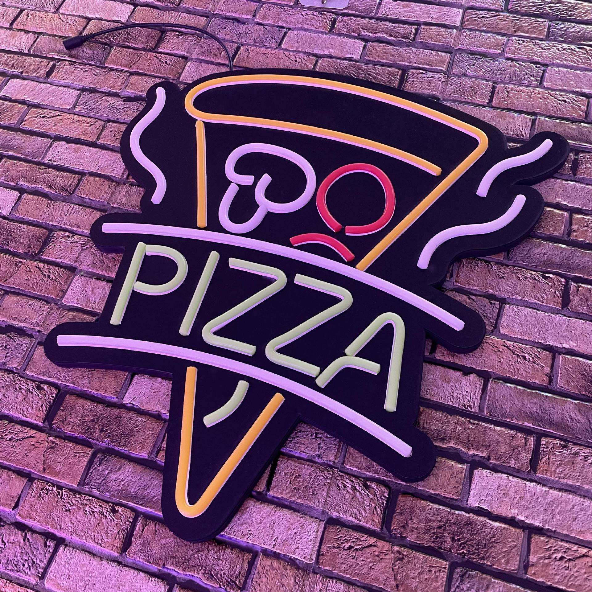 新款LED pizza 造型霓虹灯店铺 酒吧网红抢装饰广告牌浪漫