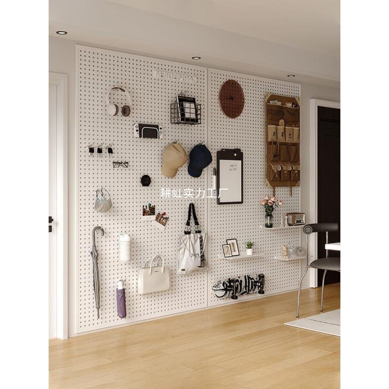 金属洞洞板置物架客厅整墙入户玄关收纳挂墙上展示架不锈钢冲凡恒