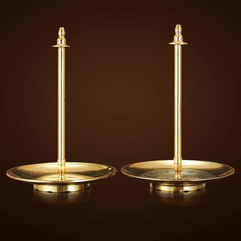 铜檀香架盘香架铜盘香托香插12H24H坛香托点香卷香支架香盘香道