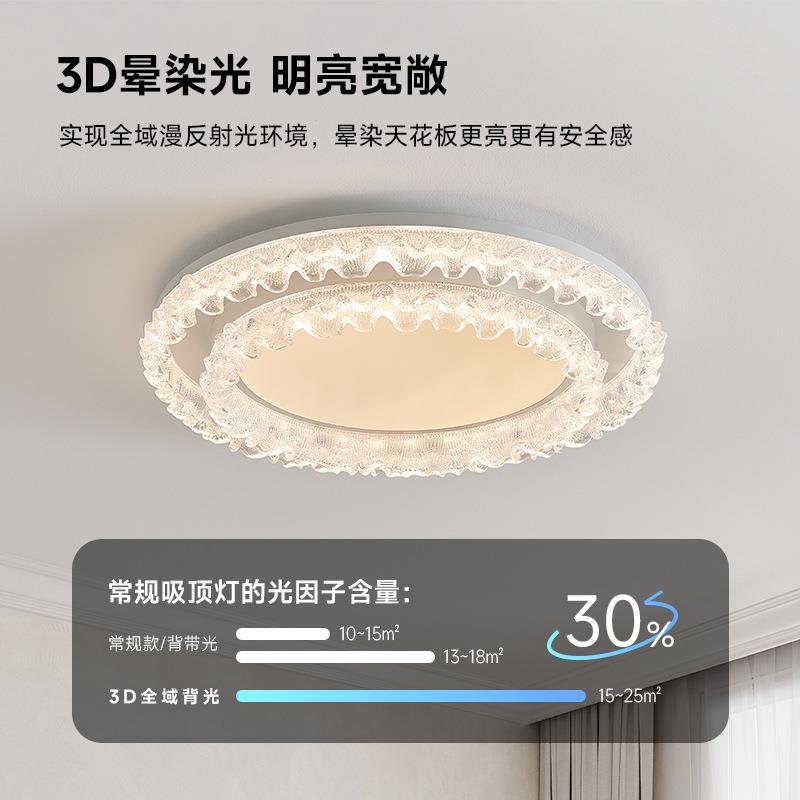 卧室灯吸顶灯现代极简轻奢大气全光谱主卧房间书房高级感护眼灯具