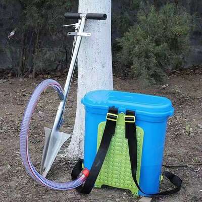 加厚背桶25L大容量果树施肥铲尖头硬地不锈钢果树根部追肥神器