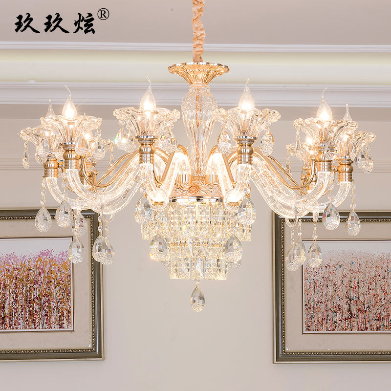 欧式吊灯客厅高级感大厅餐厅卧室水晶灯饰简欧2024新款中山灯具厂
