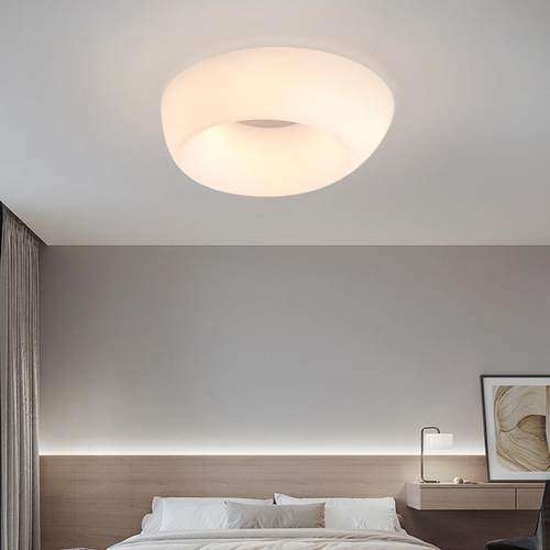 家用极简奶油风甜甜圈三色光遥控现代简约吸顶灯卧室走廊ceiling