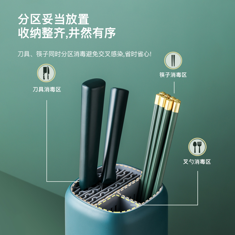现货速发智能消毒刀架置物架筷子收纳架刀座刀具筒菜刀厨房套装器
