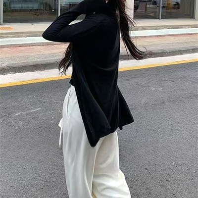 长袖薄款微透慵懒风中长款外搭防晒罩衫H女春夏季外套针织开衫上