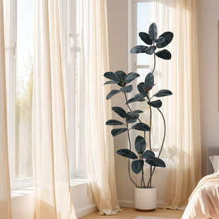 仿真黑金刚橡皮树绿植沙发旁落室内客厅大型盆栽落地假树植物摆件