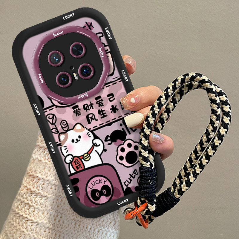 适用华为MATE70PRO+手机壳爱财爱己mate30EPro外壳女新款Mate20可爱40e手机套硅胶防摔华为mate60pro保护套50