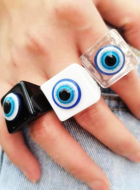 亚克力恶魔之眼树脂戒指