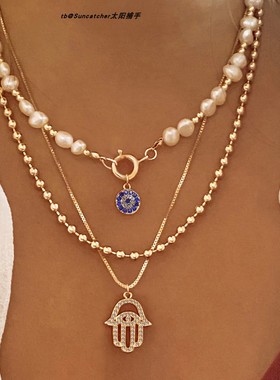 复古恶魔之眼Evileye锆石项链