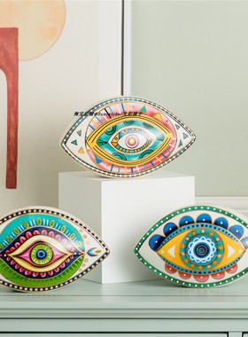 恶魔之眼大眼睛陶瓷工艺品摆件