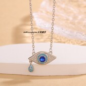 锆石恶魔之眼项链 锁骨链毛衣链Necklace 眼睛款 Evil Eye