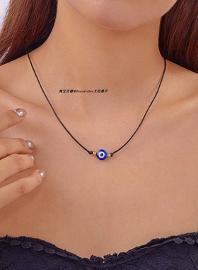 土耳其恶魔之眼吊坠锁骨链
