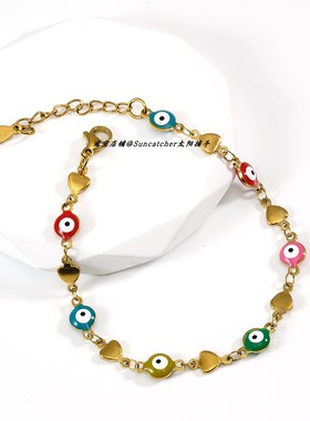 彩色串珠evileye恶魔之眼手链