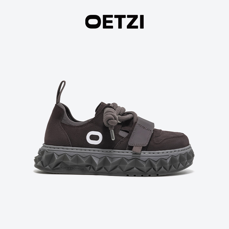 OETZI翻毛皮丑萌鞋冰山果冻鞋男2024春季新款厚底休闲鞋 专柜同款