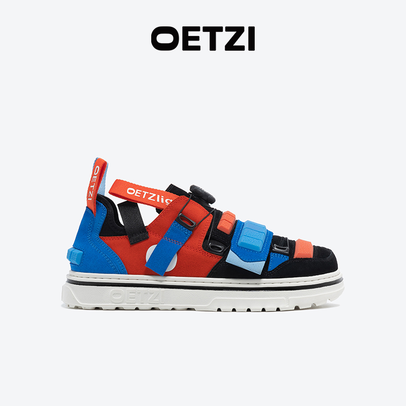 OETZI冰人奥兹丑萌女鞋拼接厚底板鞋男2023春季新品翻毛皮情侣鞋