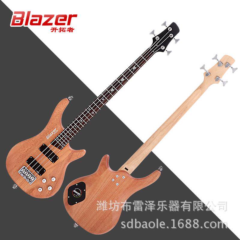 零售初学者4弦电贝司，原木色哑光桃花芯琴体，韩产配件！