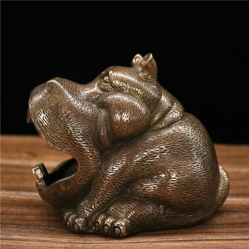 新品大河马创意卡通动物烟灰缸龙戏珠储币罐家居装饰品