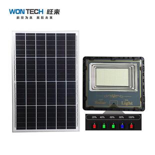 B太阳能投光灯太阳能灯家用户外灯头防水电显太阳能庭院灯泛光灯