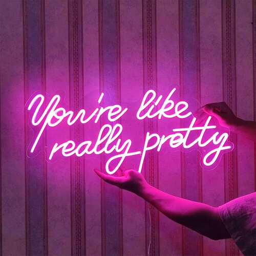 跨境热销霓虹灯You're like really pretty英文字母装饰外贸灯