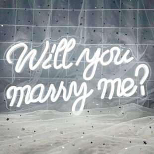 led跨境霓虹灯will you marry me求婚英文字母灯牌氛围灯装饰灯