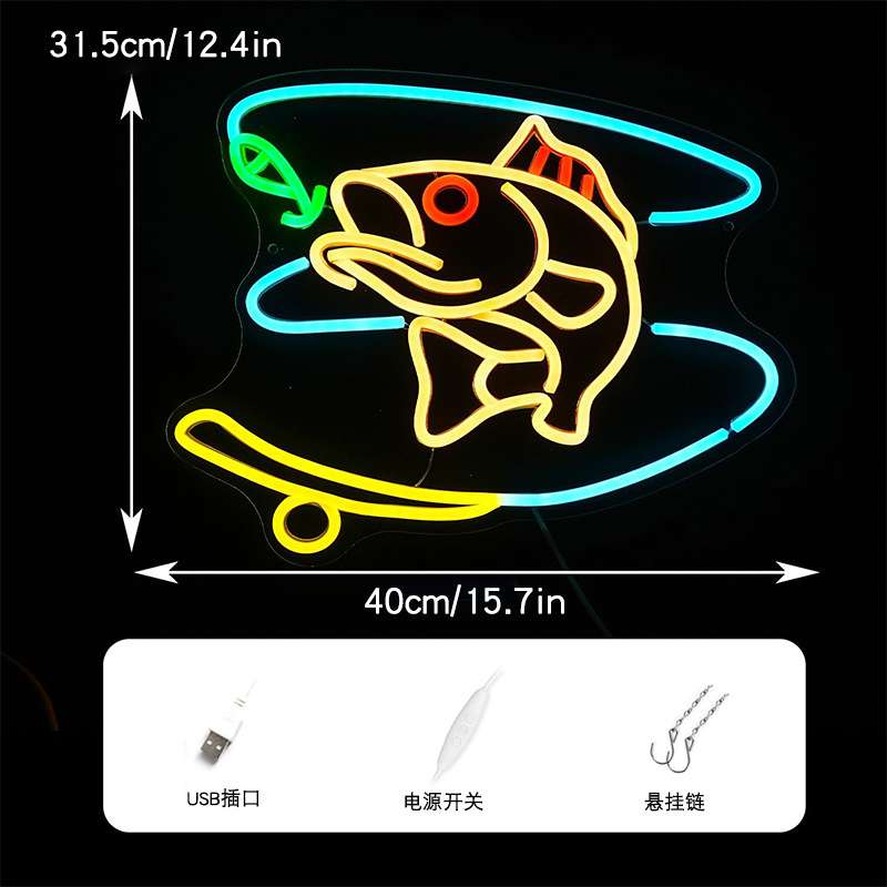 亚马逊新品霓虹灯led装饰灯人物图案透明板跨境LED造型场景氛围灯