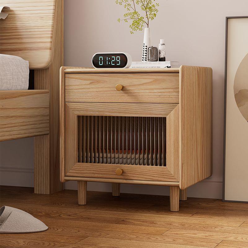 全实木简约现代床头柜极窄日式白蜡木迷你小柜子卧室床边柜储物柜