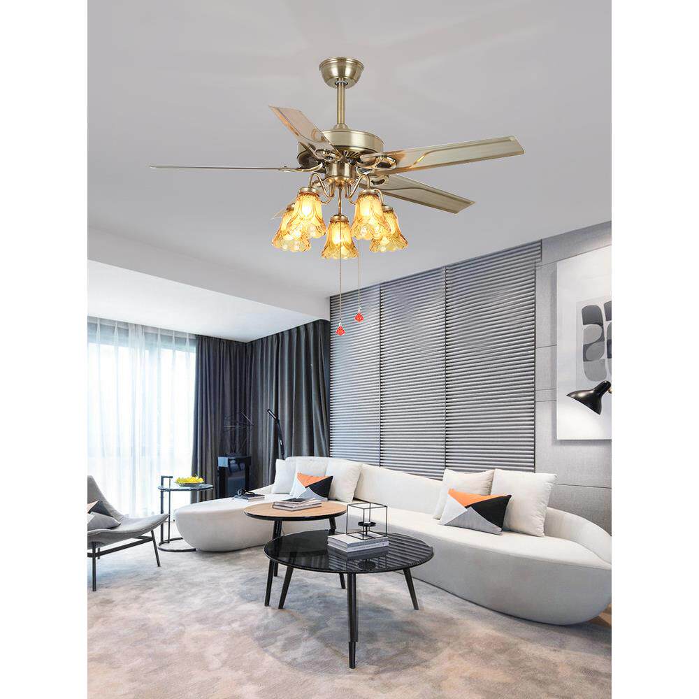 家用吊扇灯 装饰风扇灯客厅卧室餐厅电扇灯复古静音欧式风扇吊灯