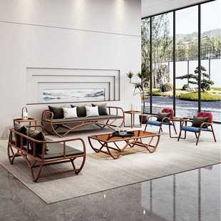 简约时尚 新中式 北美黑胡桃木沙发 意式 北欧布艺别墅客厅实木家具