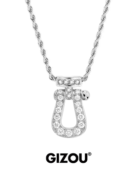 官方正品徐海乔同款满钻马蹄扣项链男款潮流痞帅锁骨链男士高级感