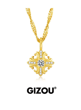 极昼GIZOU鸢尾花项链925银链轻奢小众男士配饰高级感女莫桑石吊坠