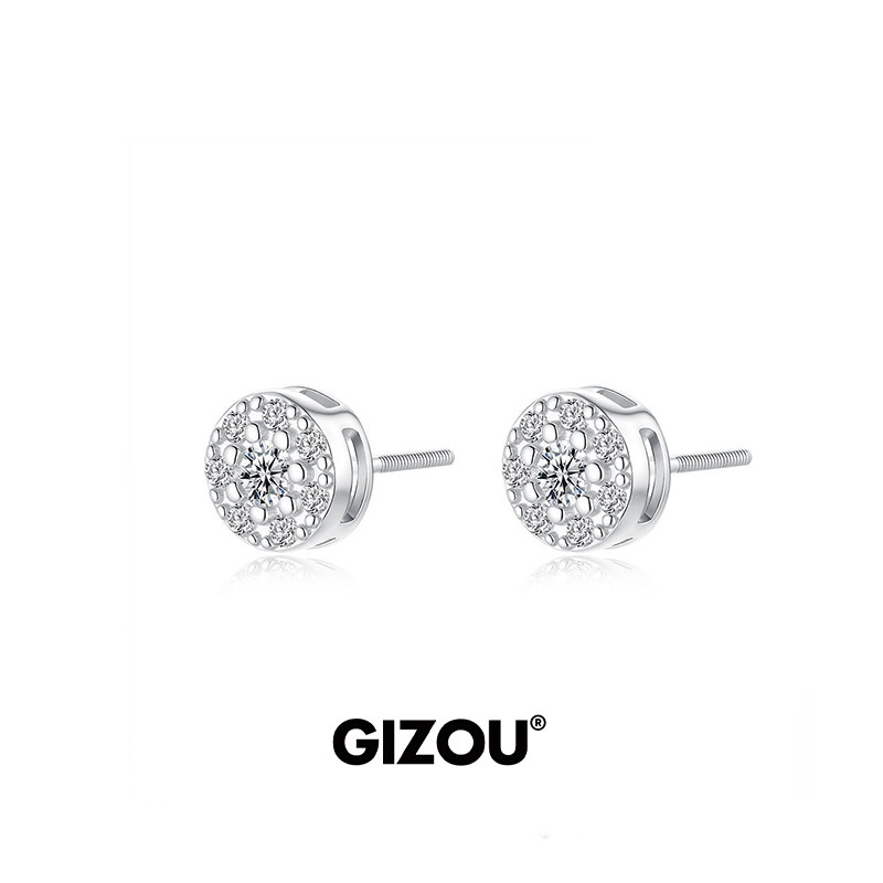 极昼GIZOU张峻豪同款耳钉s925纯银莫桑钻男式耳钉高级感520礼物