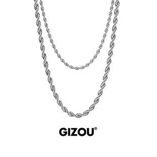 GIZOU邓为同款麻花链美式嘻哈潮流项链男款痞帅时尚高级感冷淡风