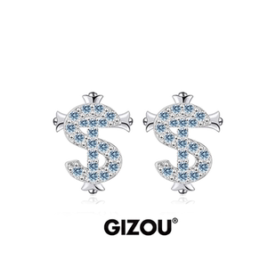 GIZOU极昼纯银stk耳钉男士 复古街头耳饰 轻者高级感满钻耳钉美式