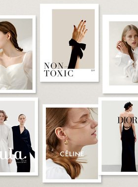 ins网红单张卡片模特手拿服装店挂拍照道具直播摄影背景杂志封面