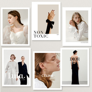 ins网红单张卡片模特手拿服装店挂拍照道具直播摄影背景杂志封面